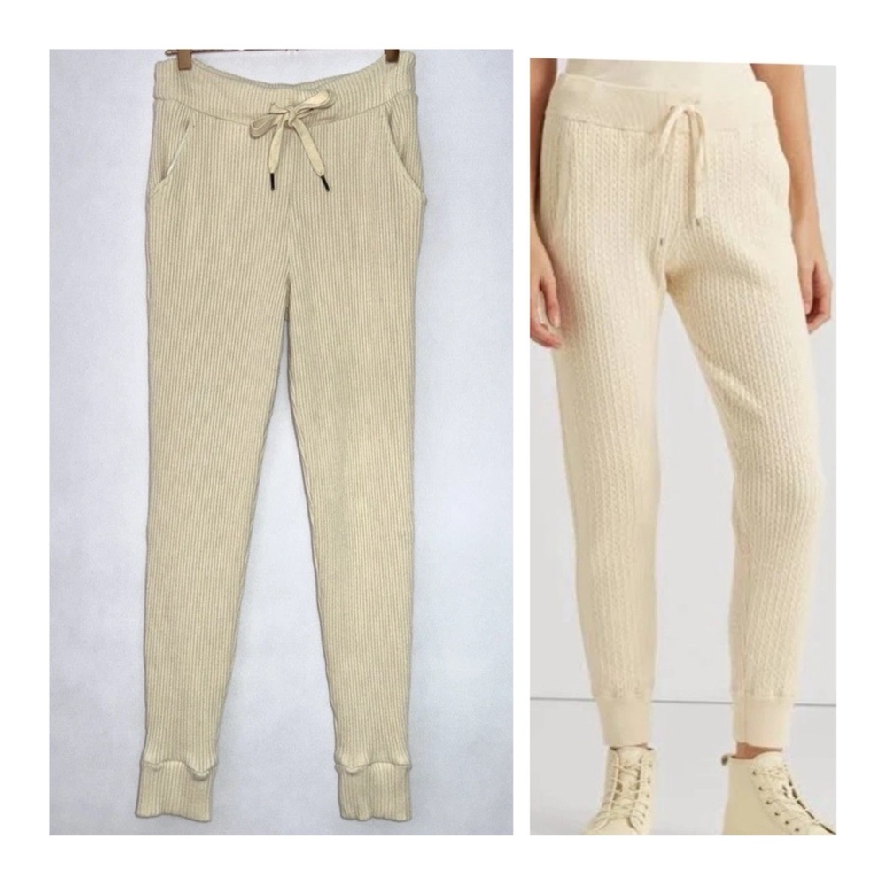 LETT‎ Amsterdam Rib Jogger Lounge Pants in Beige Size Small